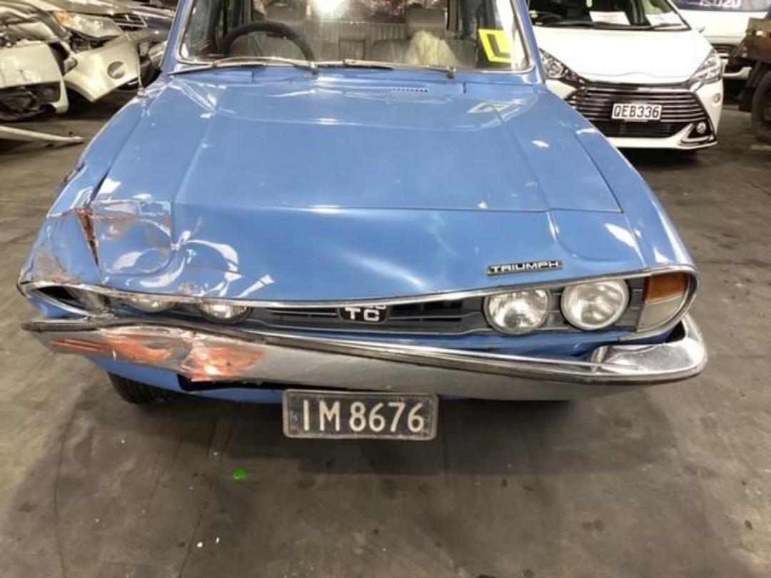 Damaged Triumph 2500 TC 1977 in Wellington Seaview at Turners