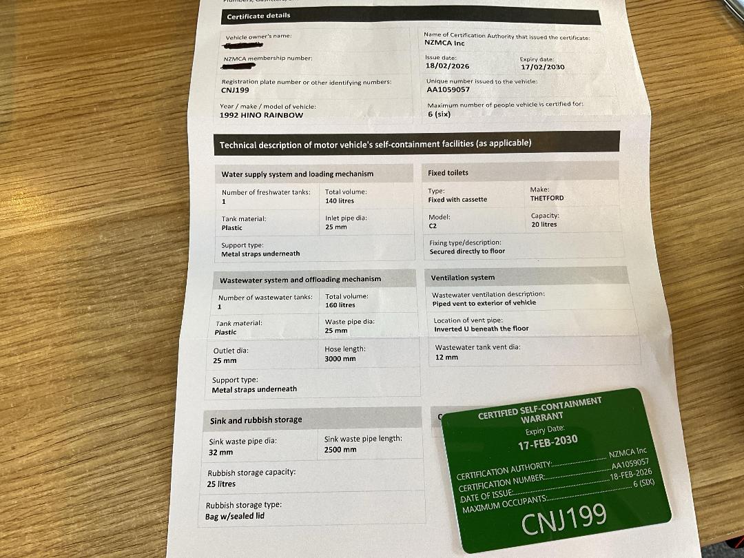 Photo '50' of Hino Rainbow RB1WG Motorhome