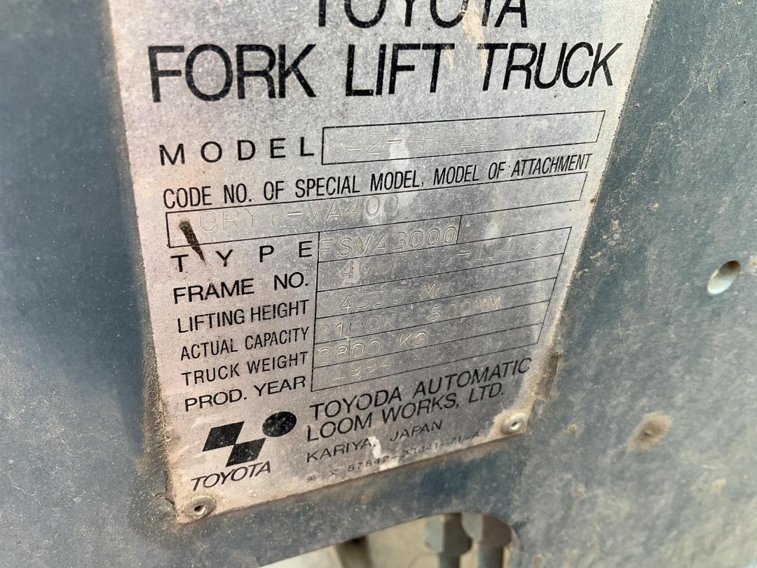 Photo '31' of Toyota 42-6FG25 Forklift Photo '31' of Toyota 42-6FG25 Forklift