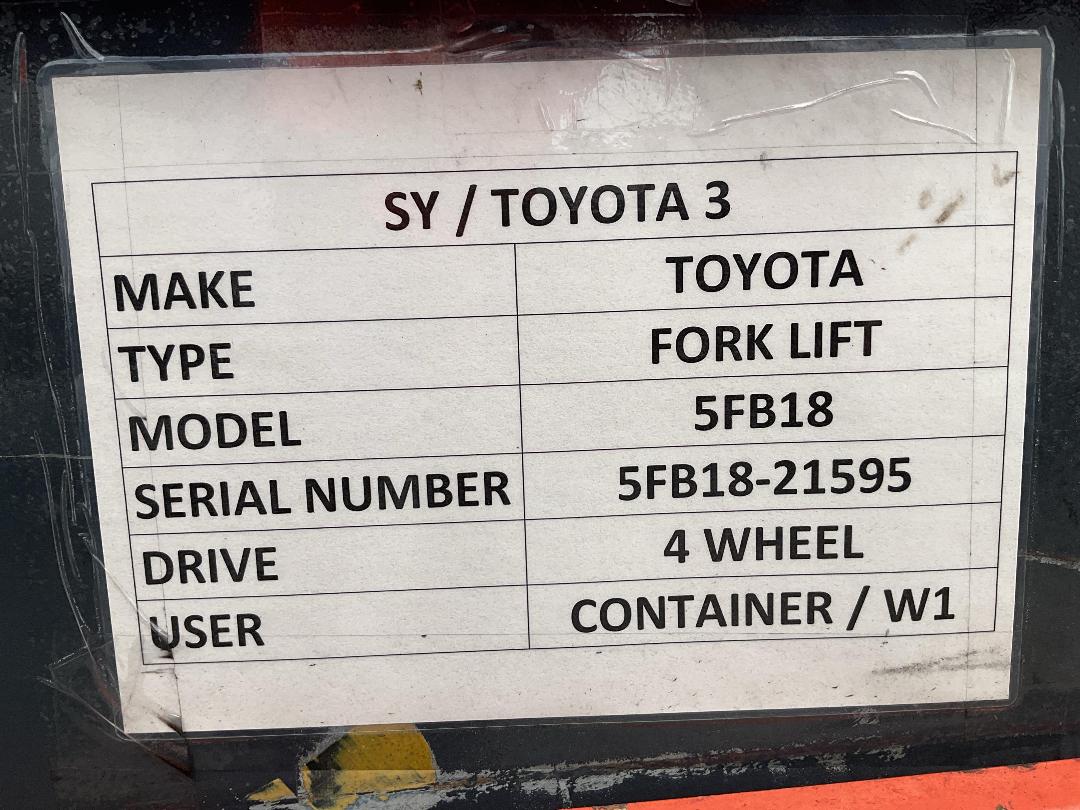 Photo '23' of Toyota 5FB18 Forklift