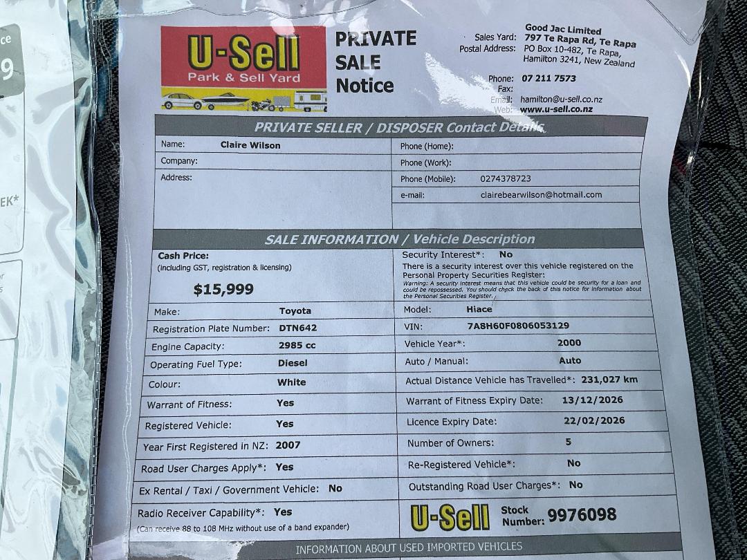 Photo '25' of Toyota Hiace DX Motorhome Photo '25' of Toyota Hiace DX Motorhome