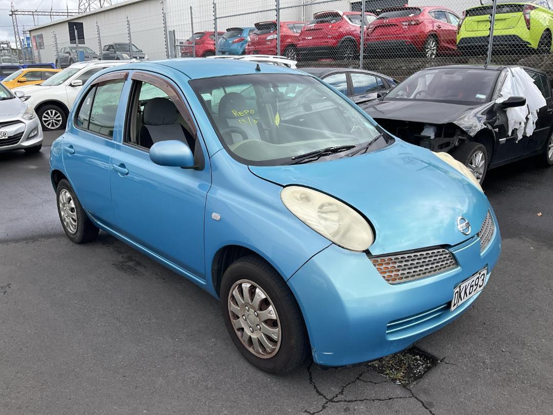 Damaged Nissan March 2002 in Penrose Gavin Street at Turners