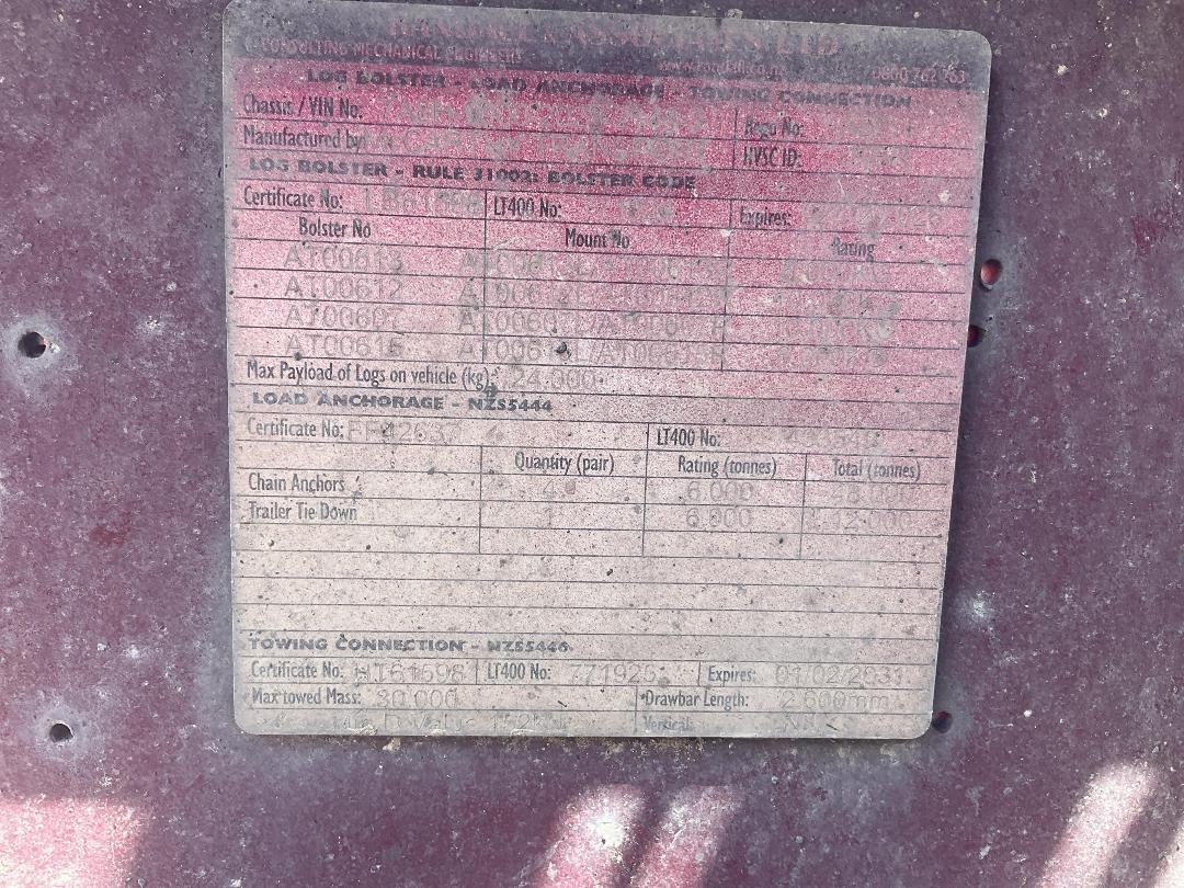 Photo '11' of TRAILER ALIARC MH4 Logger Trailer