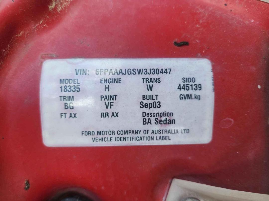 Photo '19' of Ford Falcon BA XR6 Photo '19' of Ford Falcon BA XR6