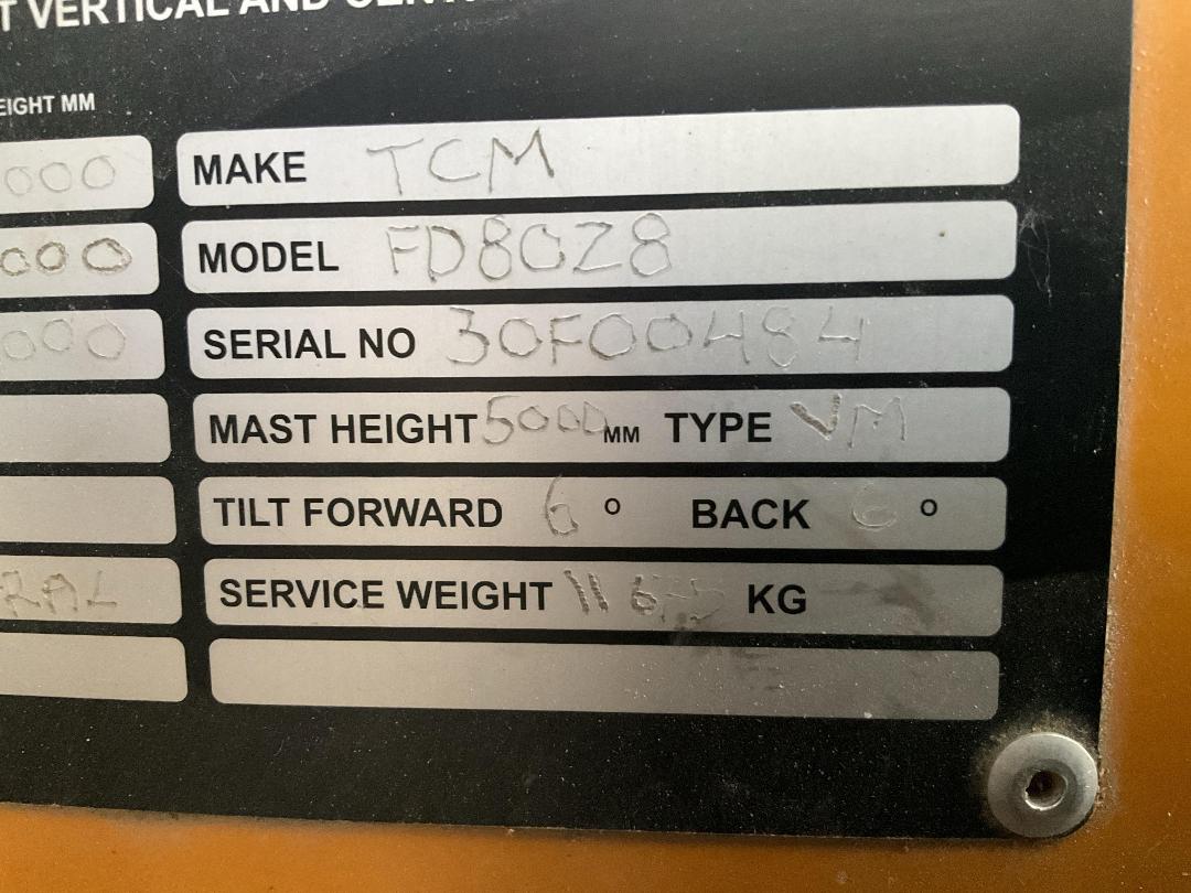 Photo '15' of TCM FD80Z8 Forklift Photo '15' of TCM FD80Z8 Forklift