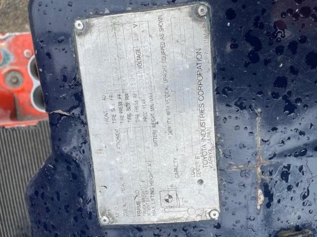 Photo '11' of Toyota 7FBE18 Forklift Photo '11' of Toyota 7FBE18 Forklift