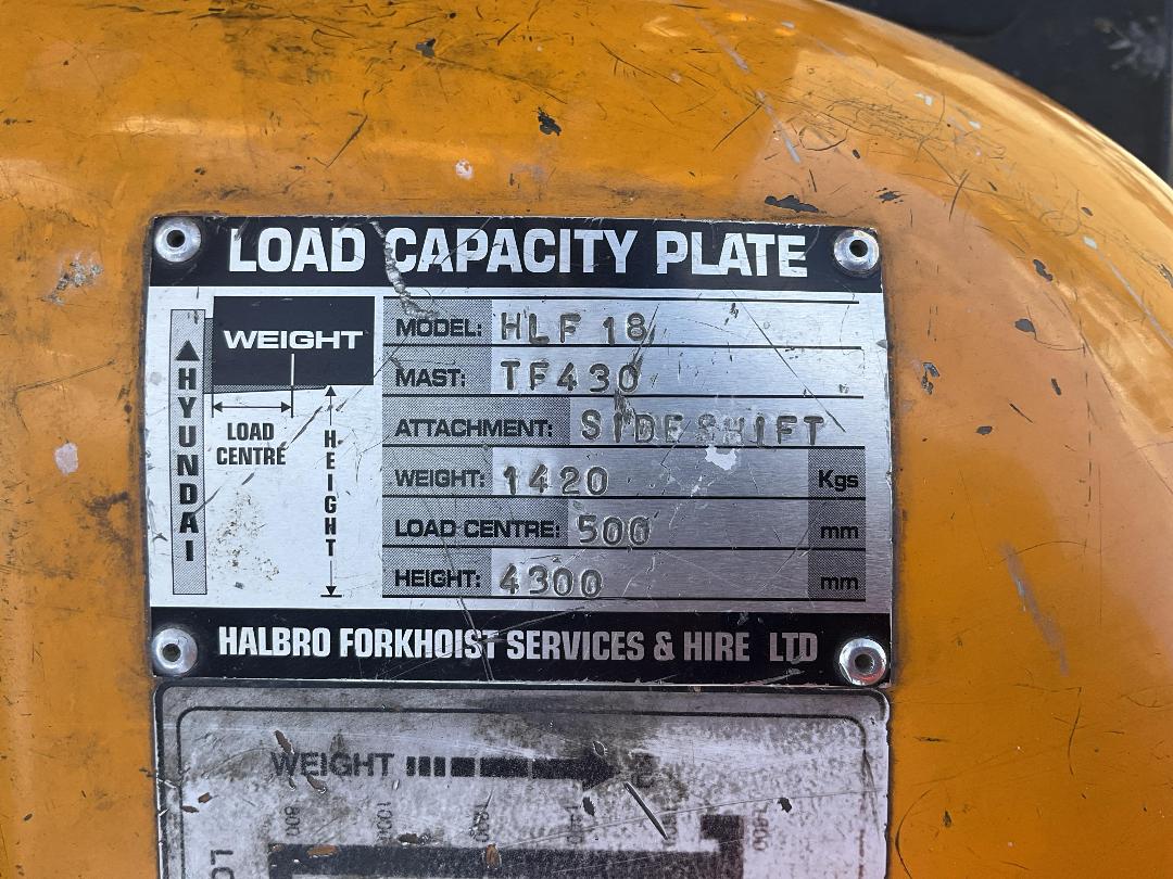 Photo '31' of Hyundai HDF18 Forklift