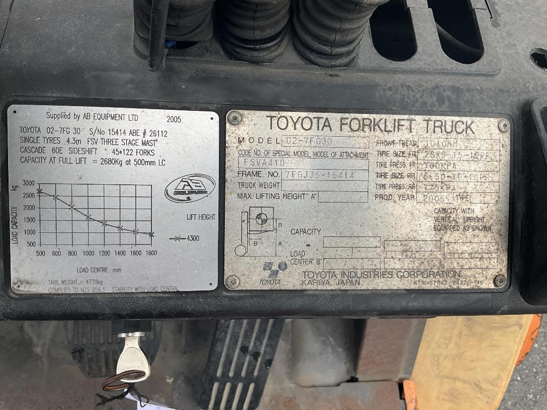 Photo '14' of Toyota 02-7Fg30 Forklift Photo '14' of Toyota 02-7Fg30 Forklift