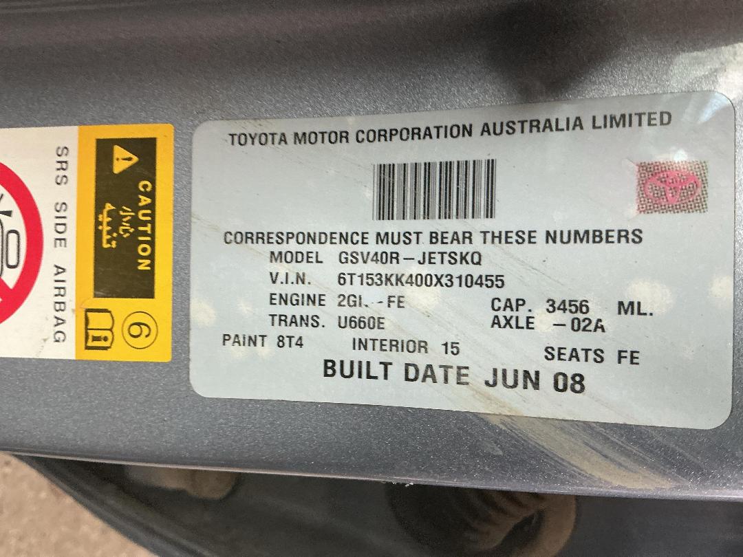 Photo '27' of Toyota Aurion Sportivo SX6