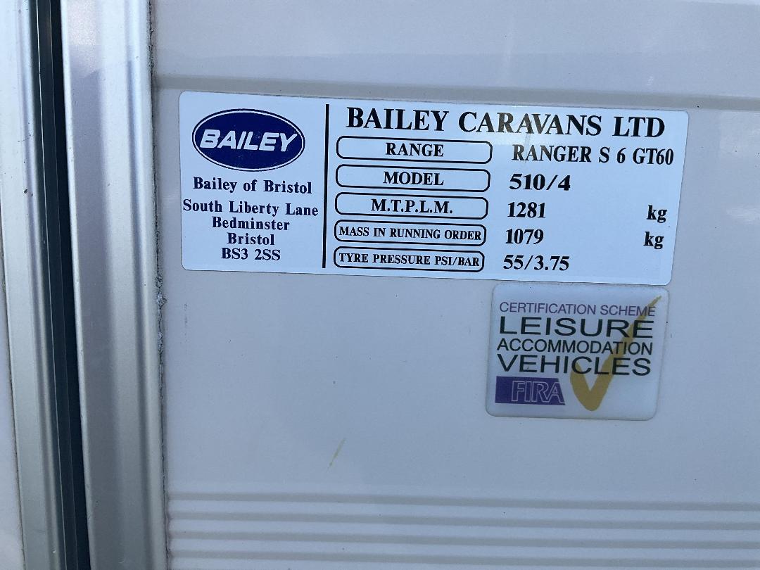 Photo '6' of BAILEY RANGER GT60-4 Caravan - Single
