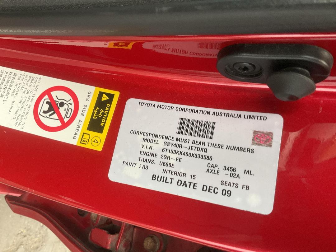 Photo '17' of Toyota Aurion AT-X