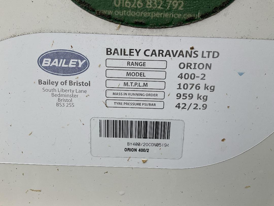 Photo '17' of BAILEY ORION Caravan - Single