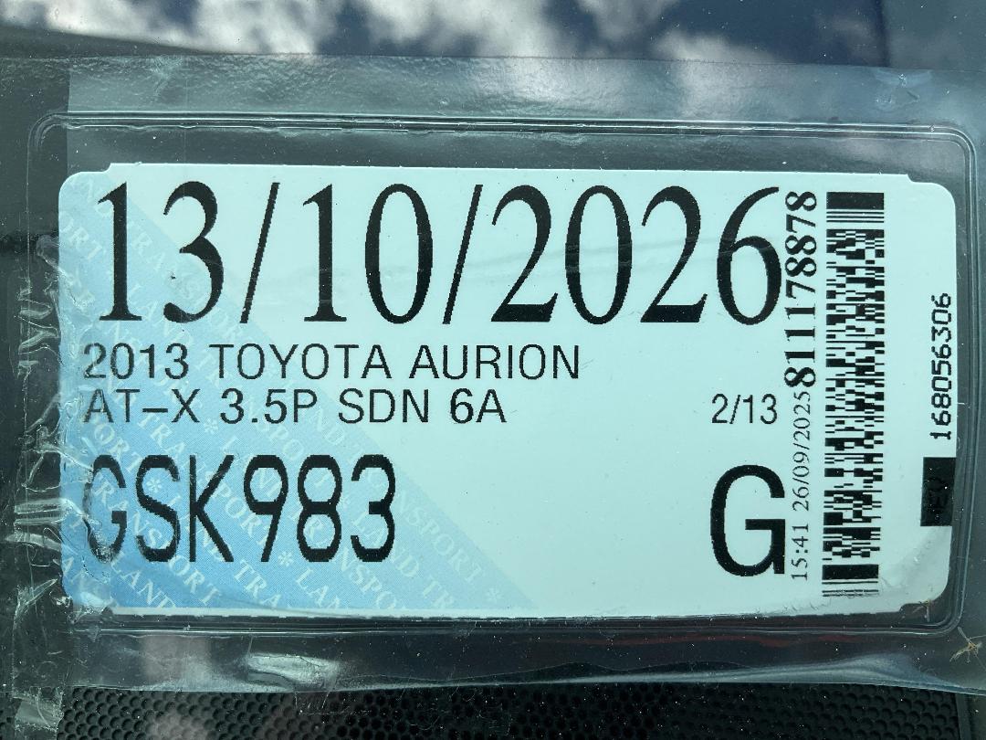 Photo '26' of Toyota Aurion AT-X Photo '26' of Toyota Aurion AT-X
