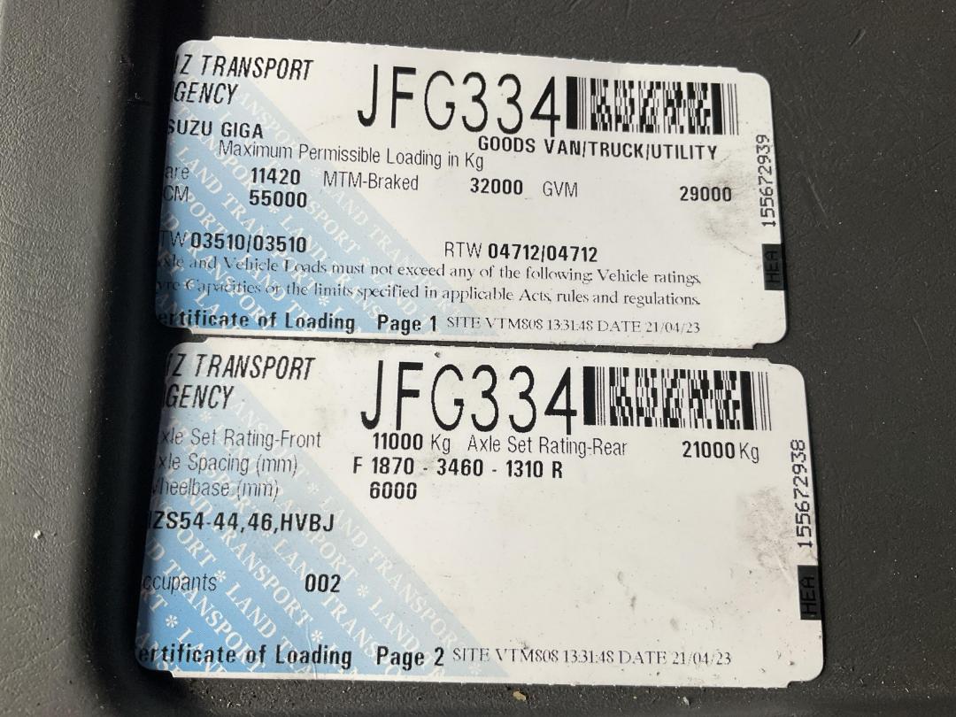 Photo '43' of Isuzu Giga CYJ530 Curtainsider Photo '43' of Isuzu Giga CYJ530 Curtainsider