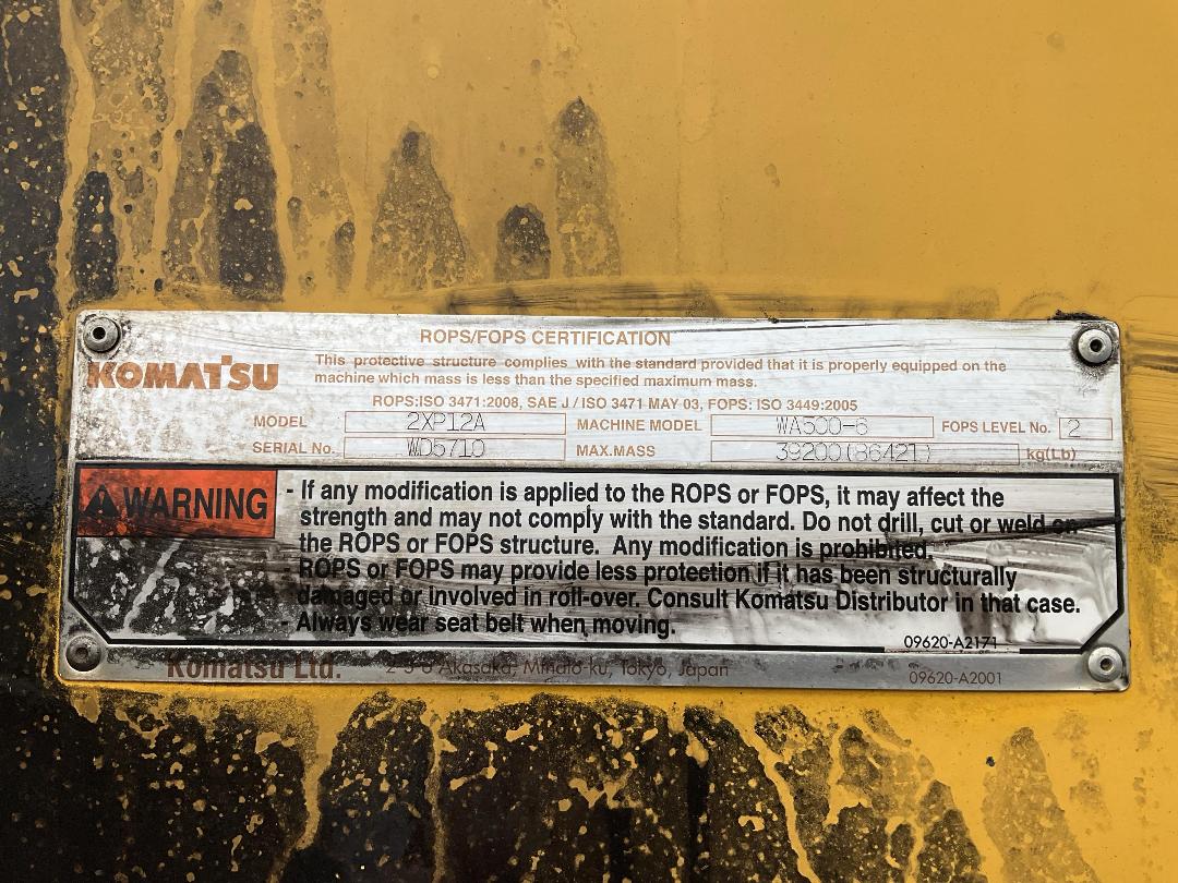 Photo '50' of Komatsu WA500-6 Excavator