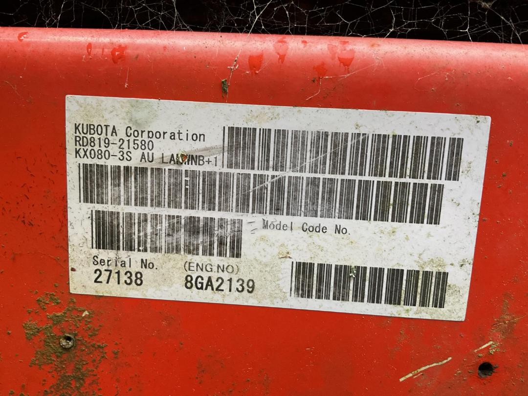 Photo '37' of Kubota KX080-3S Excavator