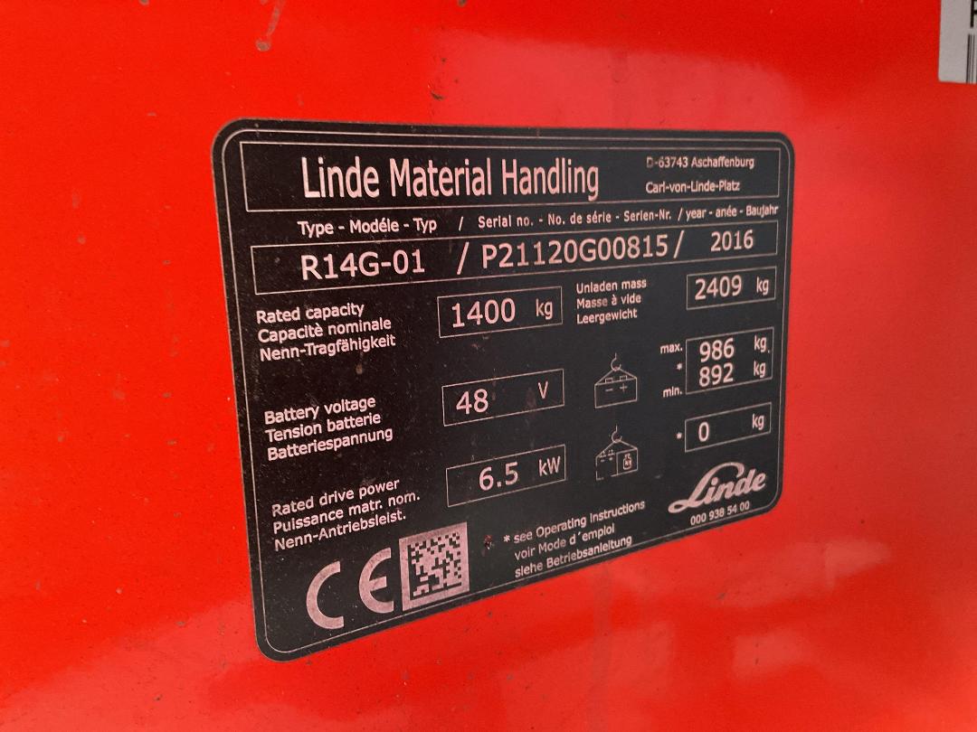 Photo '17' of Linde R14G-01 Reach Truck