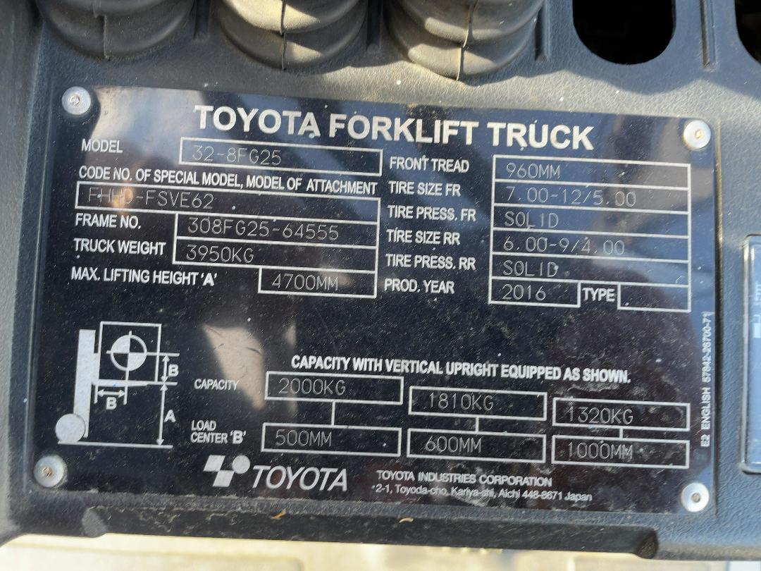 Photo '27' of TOYOTA 32-8FG25 Forklift Photo '27' of TOYOTA 32-8FG25 Forklift
