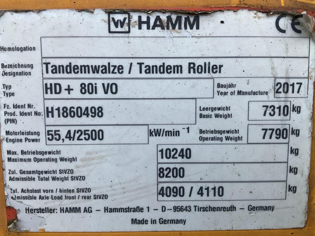 Photo '50' of HAMM HD80VV Roller