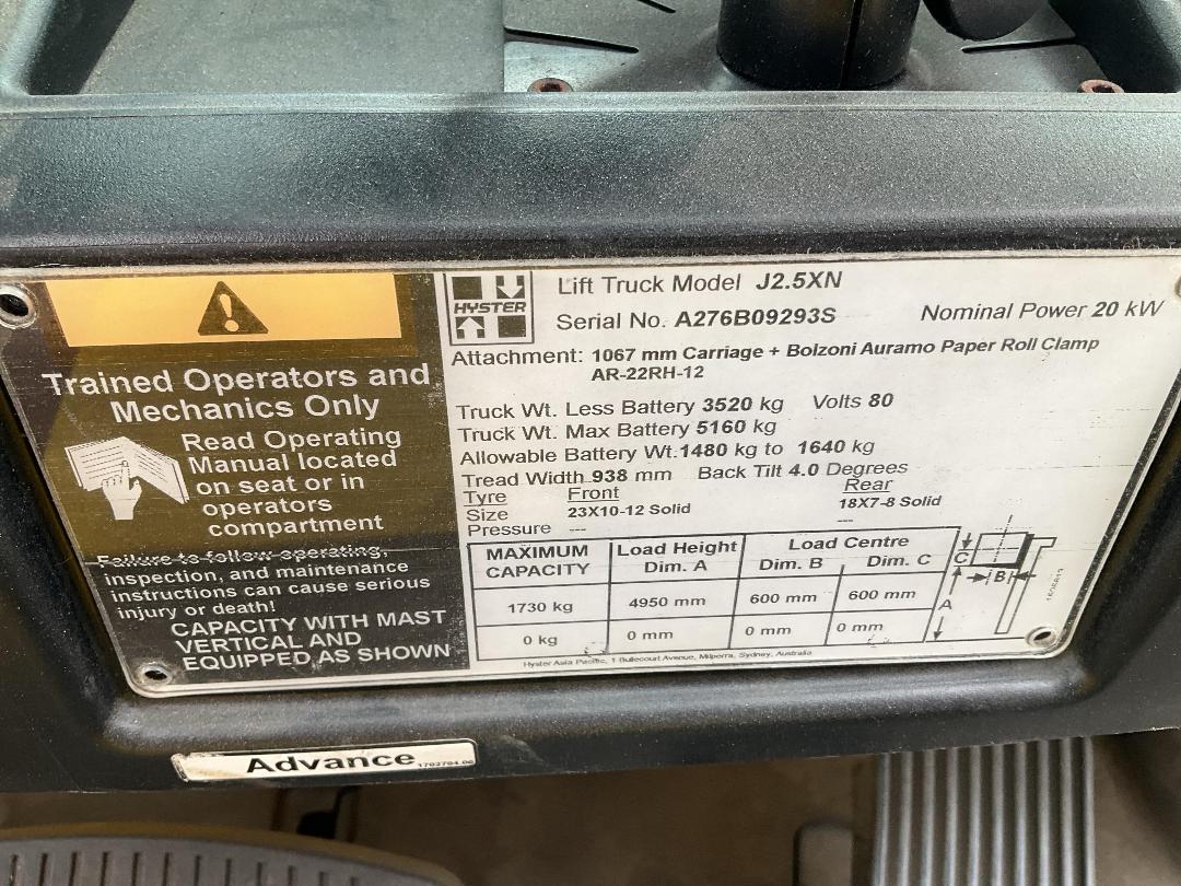 Photo '14' of Hyster J2.5 Forklift