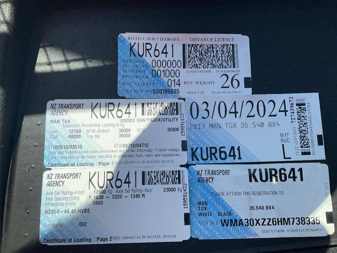 Photo '49' of MAN TGX 35.540 8X4 Curtainsider