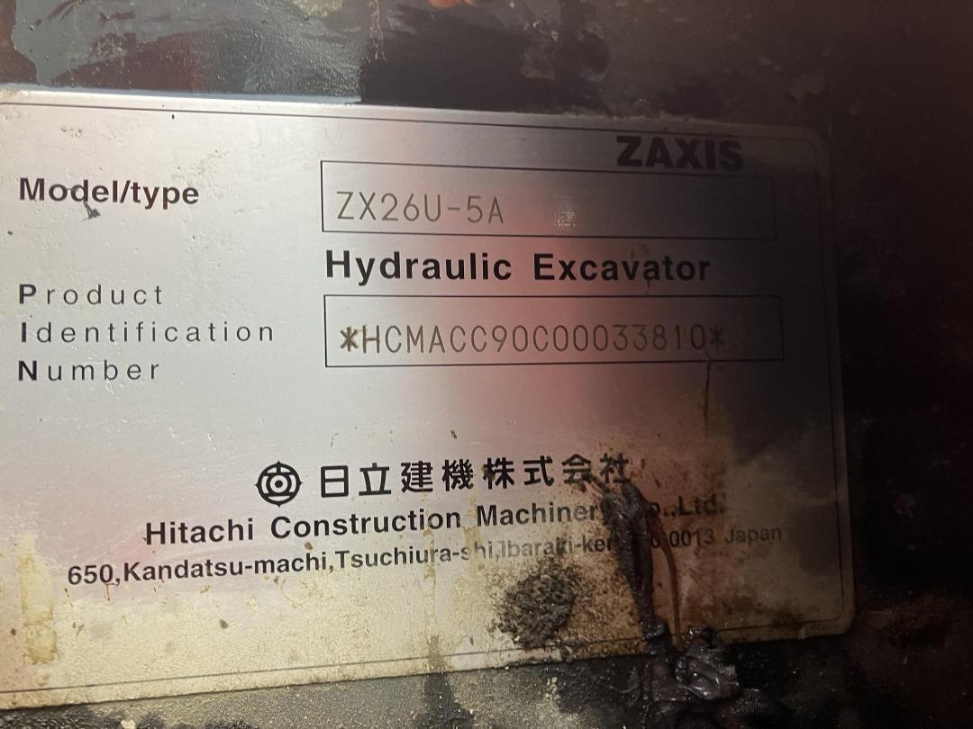 Photo '22' of Hitachi ZAXIS 26U-5A Excavator