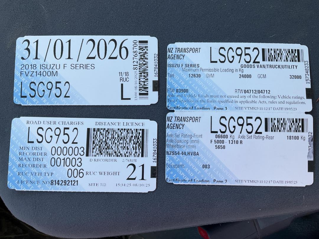 Photo '45' of Isuzu F Series FVZ1400M Flat Deck Crane