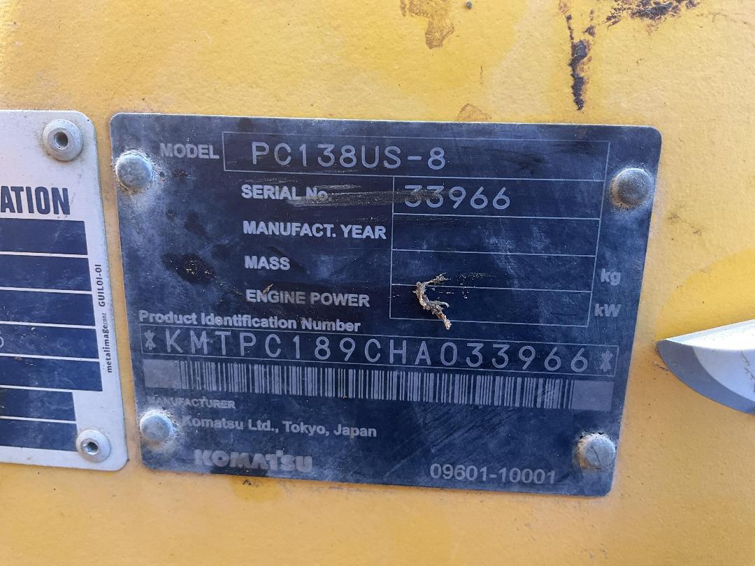 Photo '22' of Komatsu PC138US-8 Excavator