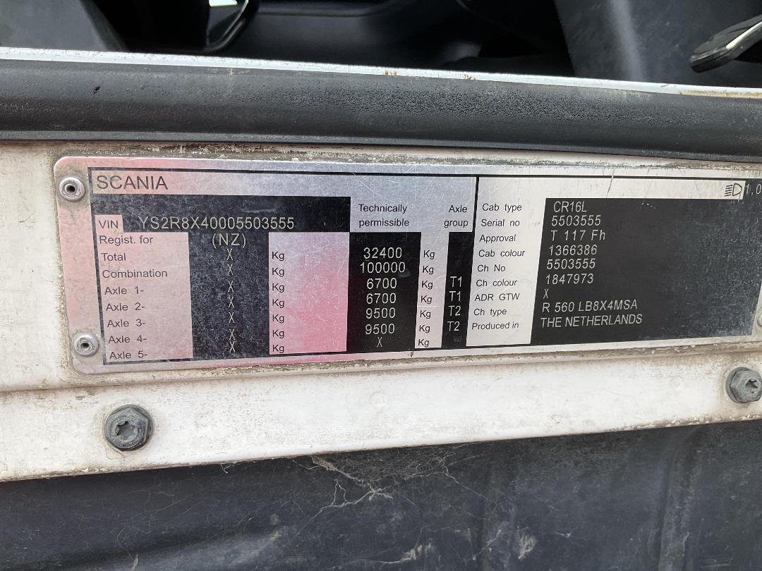 Photo '11' of SCANIA R560 V8 Cab Chassis Photo '11' of SCANIA R560 V8 Cab Chassis