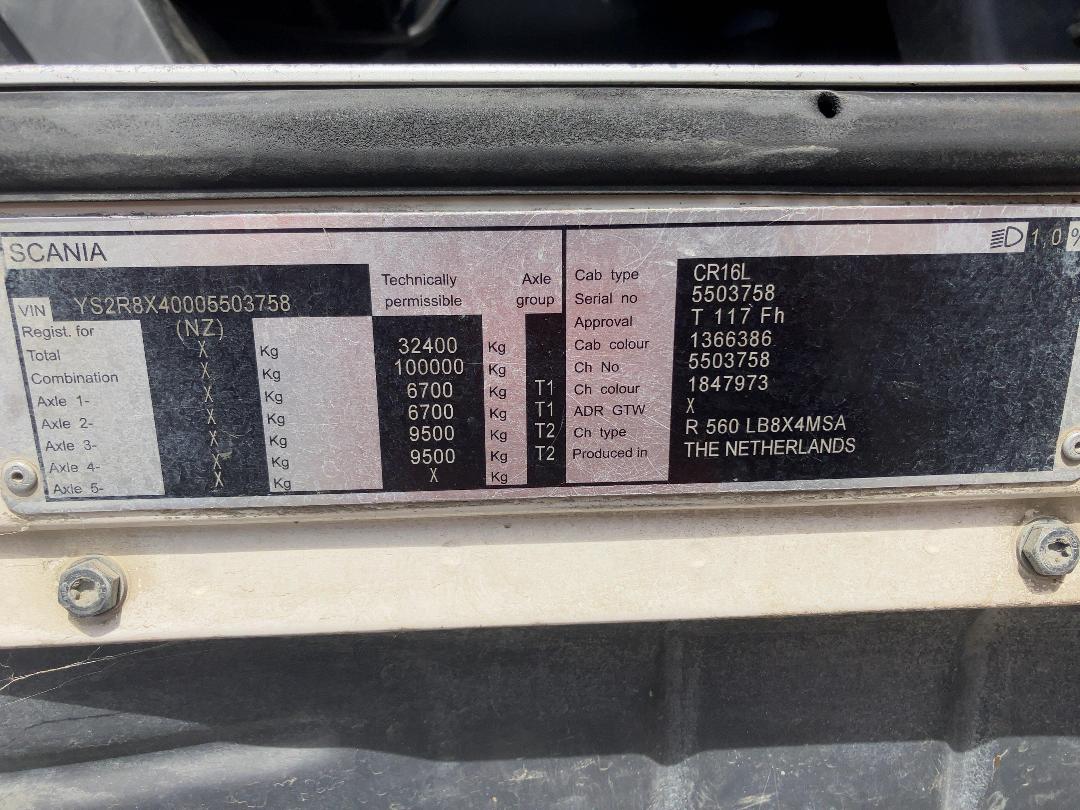 Photo '32' of SCANIA R560 V8 Cab Chassis Photo '32' of SCANIA R560 V8 Cab Chassis