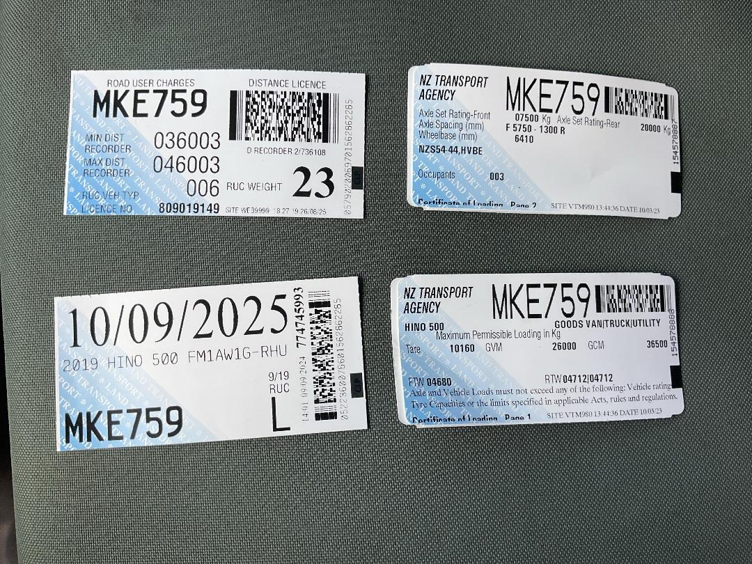 Photo '32' of Hino 500 FM1AW1G-RHU Curtainsider