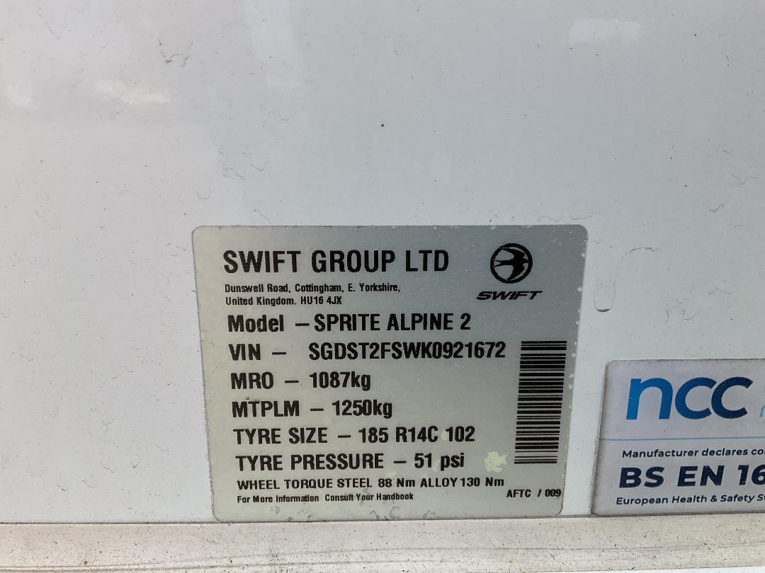 Photo '12' of SPRITE ALPINE 2 Caravan - Single