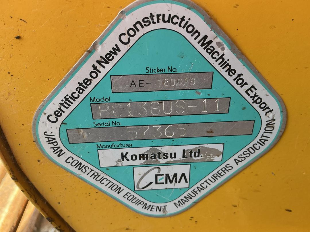 Photo '18' of Komatsu PC138US-11 Excavator Photo '18' of Komatsu PC138US-11 Excavator