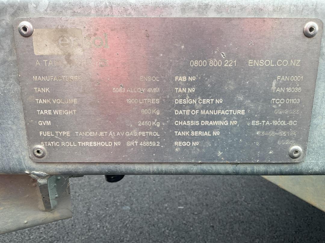 Photo '5' of TRAILER ENSOL TANKER Tanker - Tandem Photo '5' of TRAILER ENSOL TANKER Tanker - Tandem