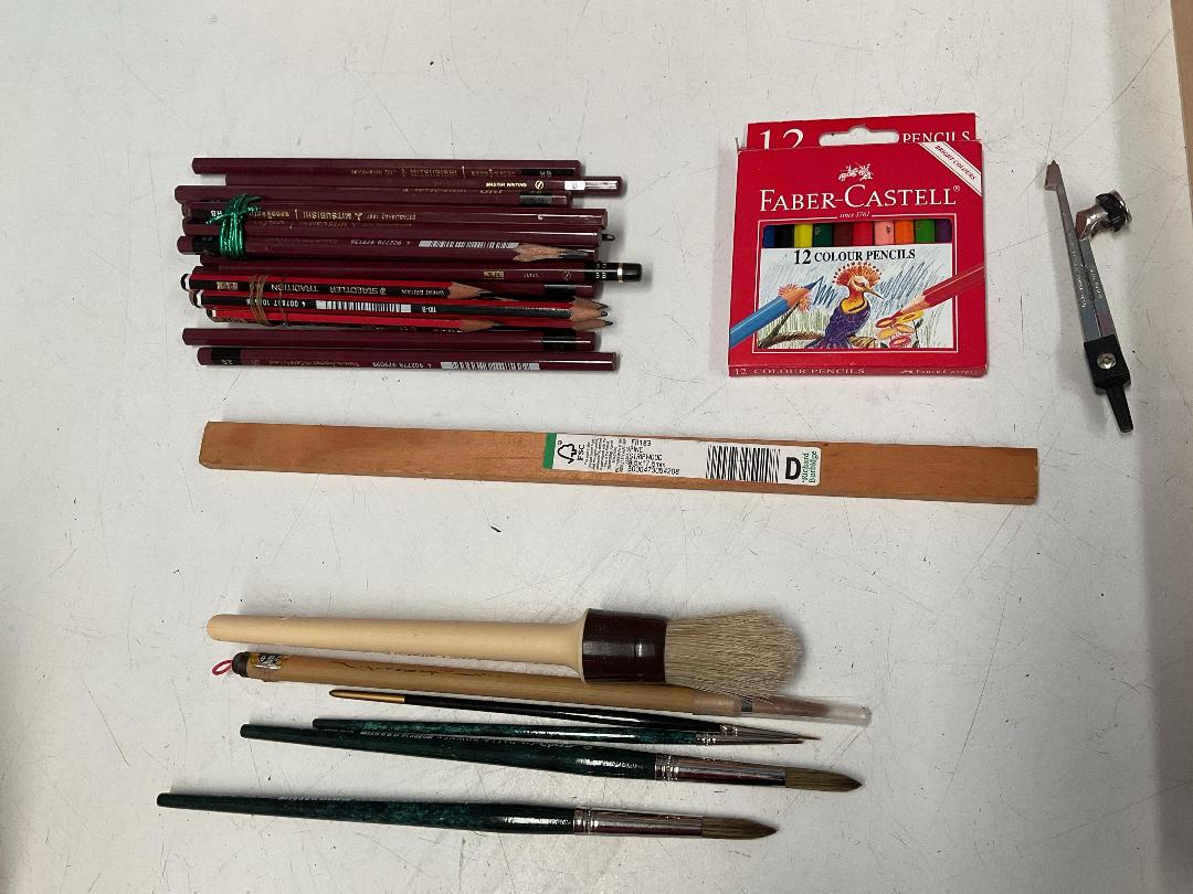 Photo '11' of Framed Print or Similar, Paints, Paintbrushes, Shells Etc