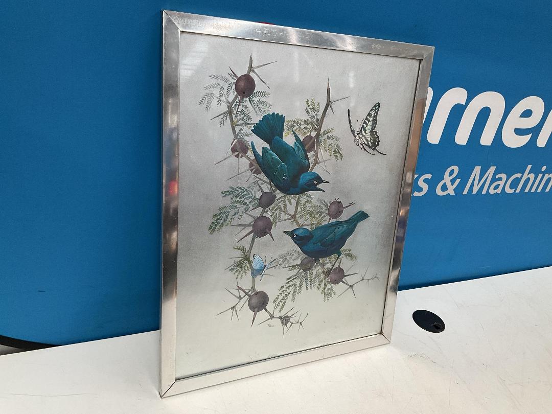 Photo '2' of Blue/Silver Coloured Framed Bird Print or Similar