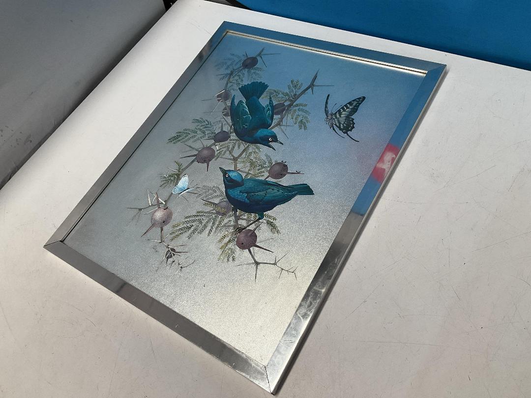 Photo '6' of Blue/Silver Coloured Framed Bird Print or Similar