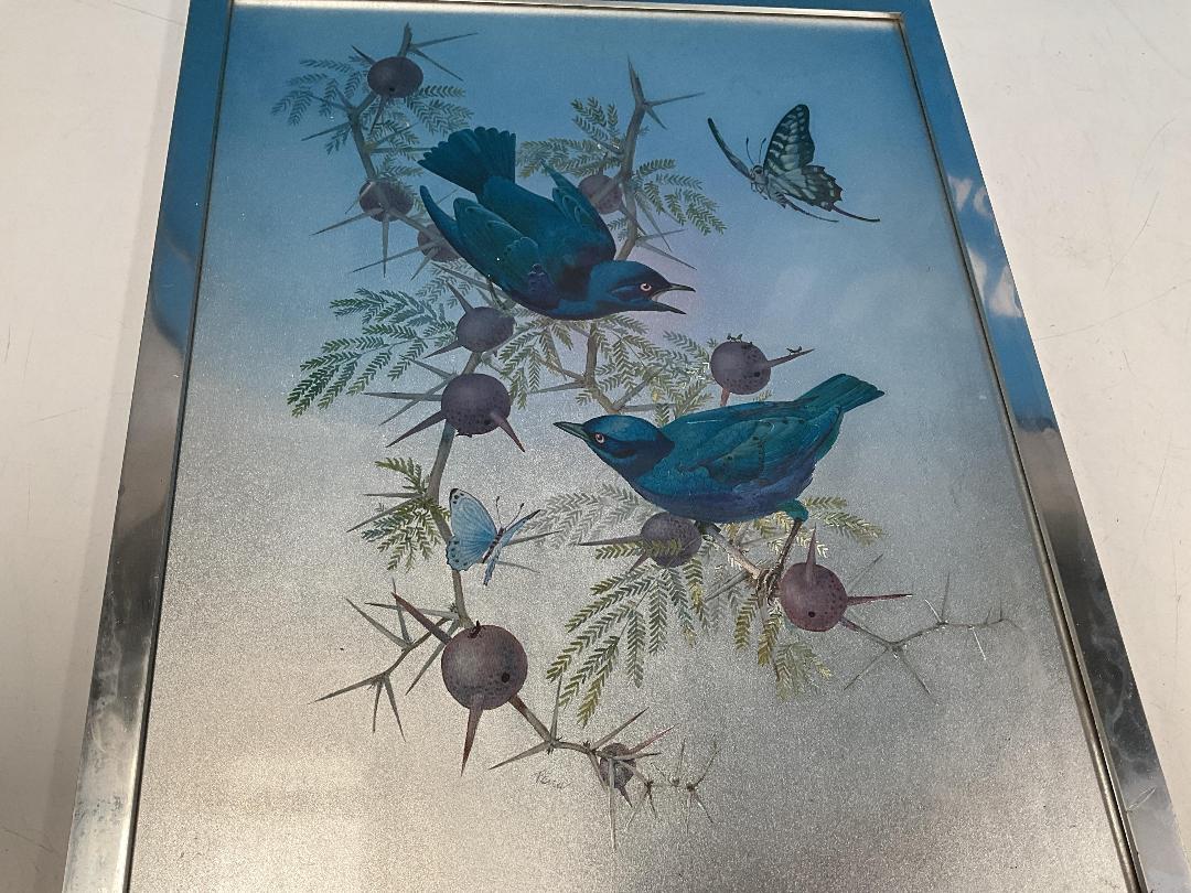 Photo '5' of Blue/Silver Coloured Framed Bird Print or Similar