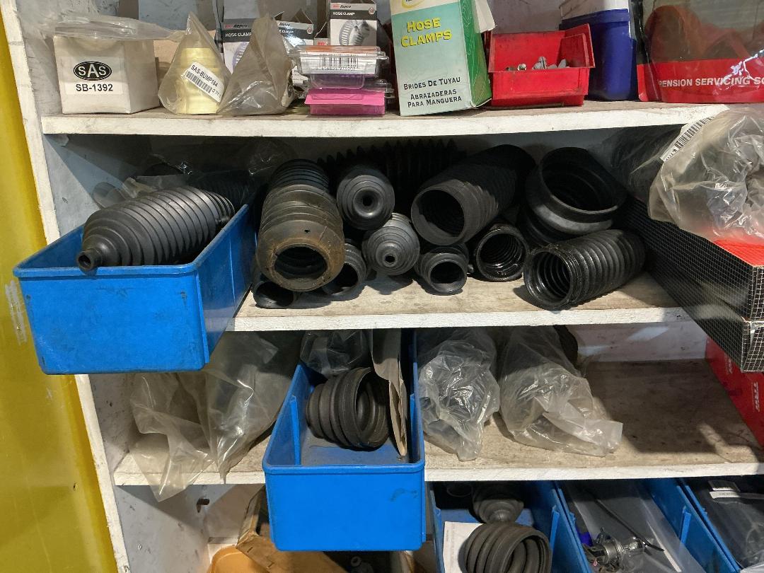 Photo '2' of Assorted shelf of CV Boots, light bulbs, hose clamps etc