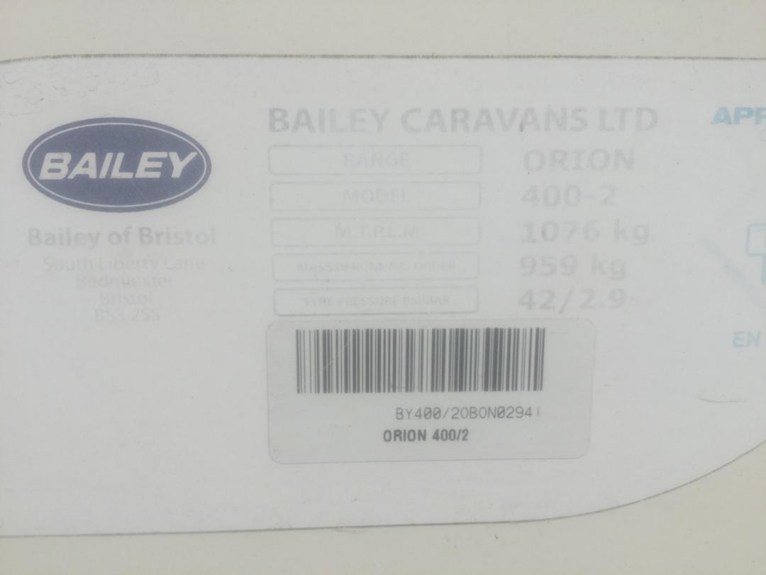 Photo '32' of Bailey Orion 400-2 Caravan Photo '32' of Bailey Orion 400-2 Caravan