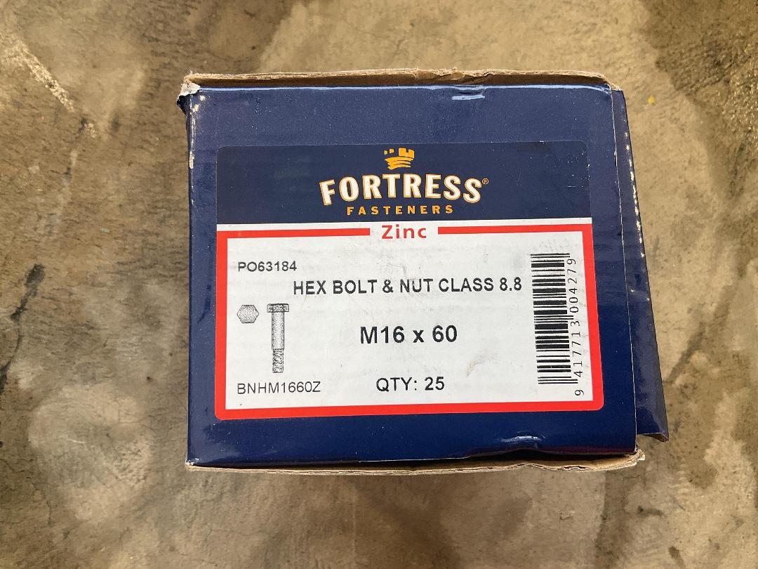 Photo '2' of Fortress Hex Bolts & Nuts M16 x 60 Photo '2' of Fortress Hex Bolts & Nuts M16 x 60