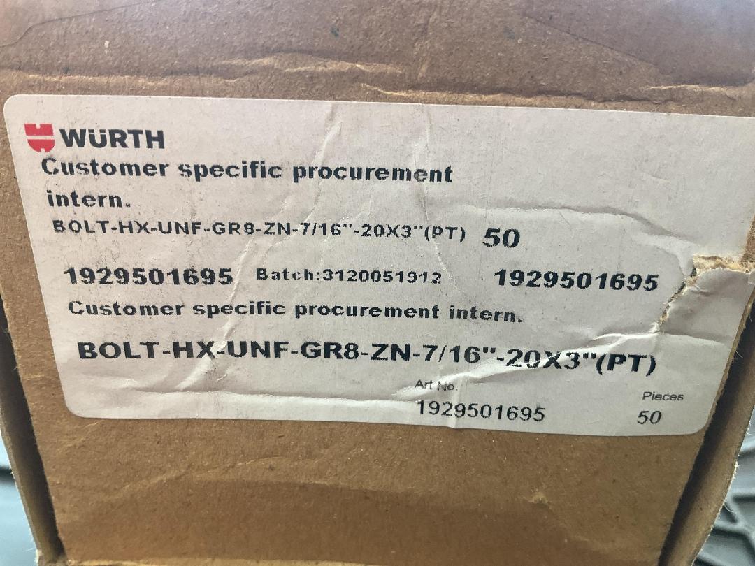 Photo '2' of Wurth Bolt 7/16” 20x3