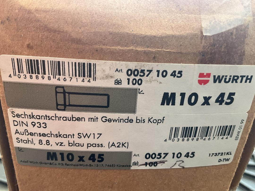 Photo '2' of Wurth Bolts M10 x 45