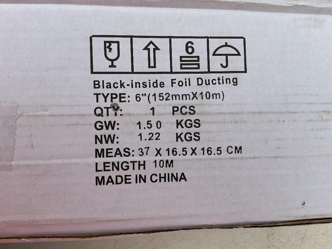 Photo '2' of 4x Black Inside Foil Ducting (152mmX10m)