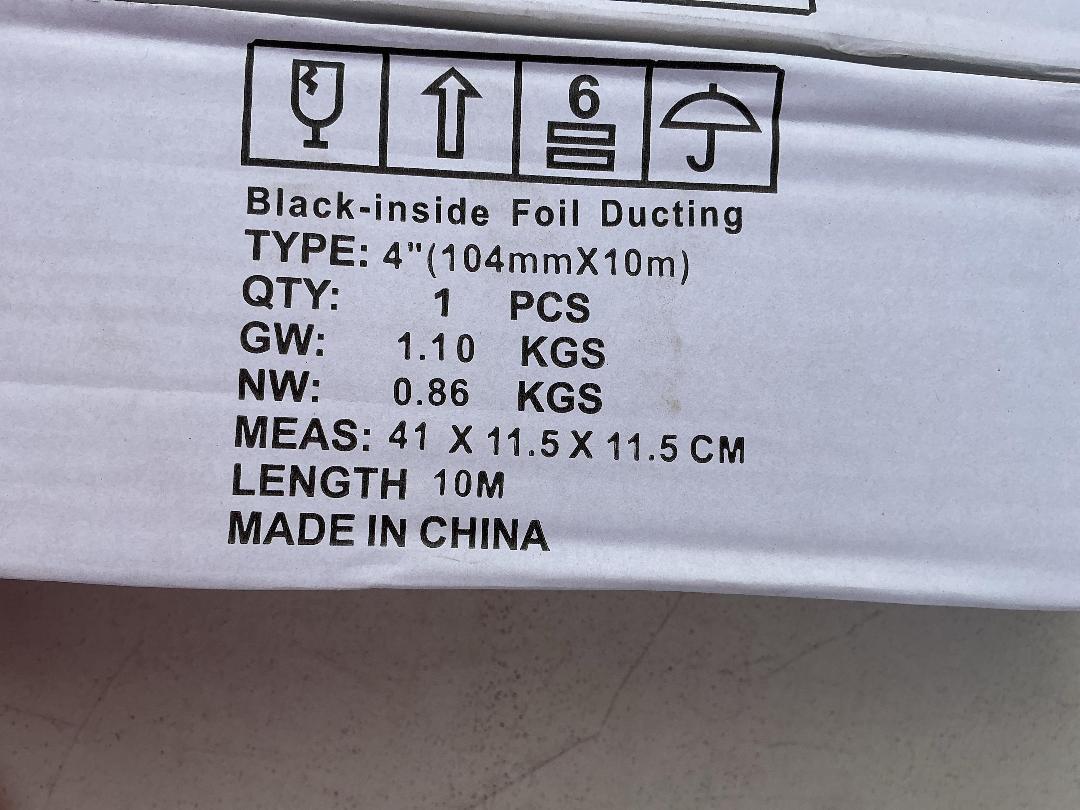 Photo '2' of 5x Black Inside Foil Ducting (104mmX10m)