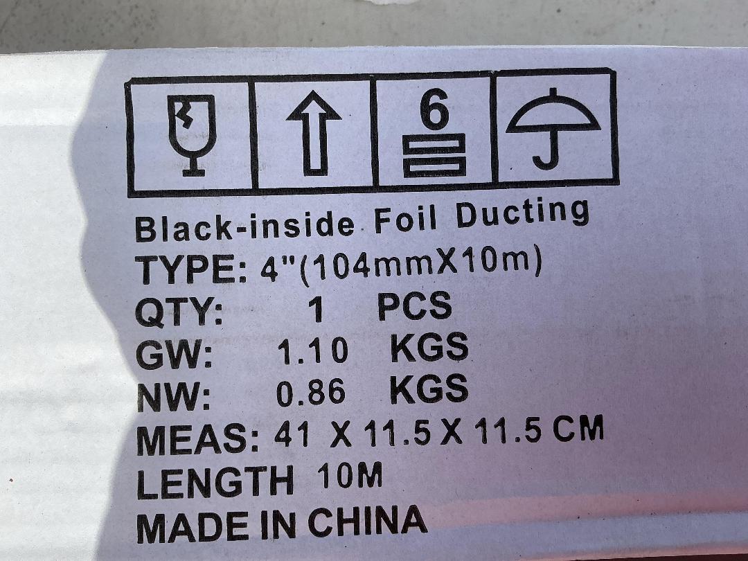 Photo '2' of 5x Black Inside Foil Ducting (104mmX10m)