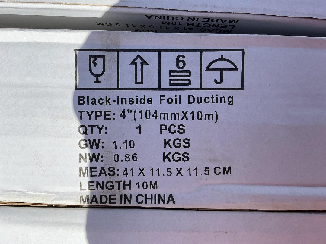 Photo '2' of 5x Black Inside Foil Ducting (104mmX10m)