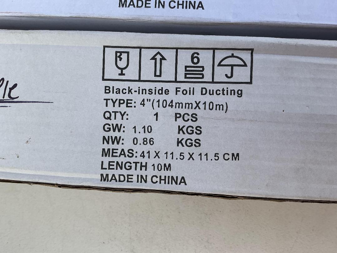Photo '2' of 5x Black Inside Foil Ducting (104mmX10m) Photo '2' of 5x Black Inside Foil Ducting (104mmX10m)