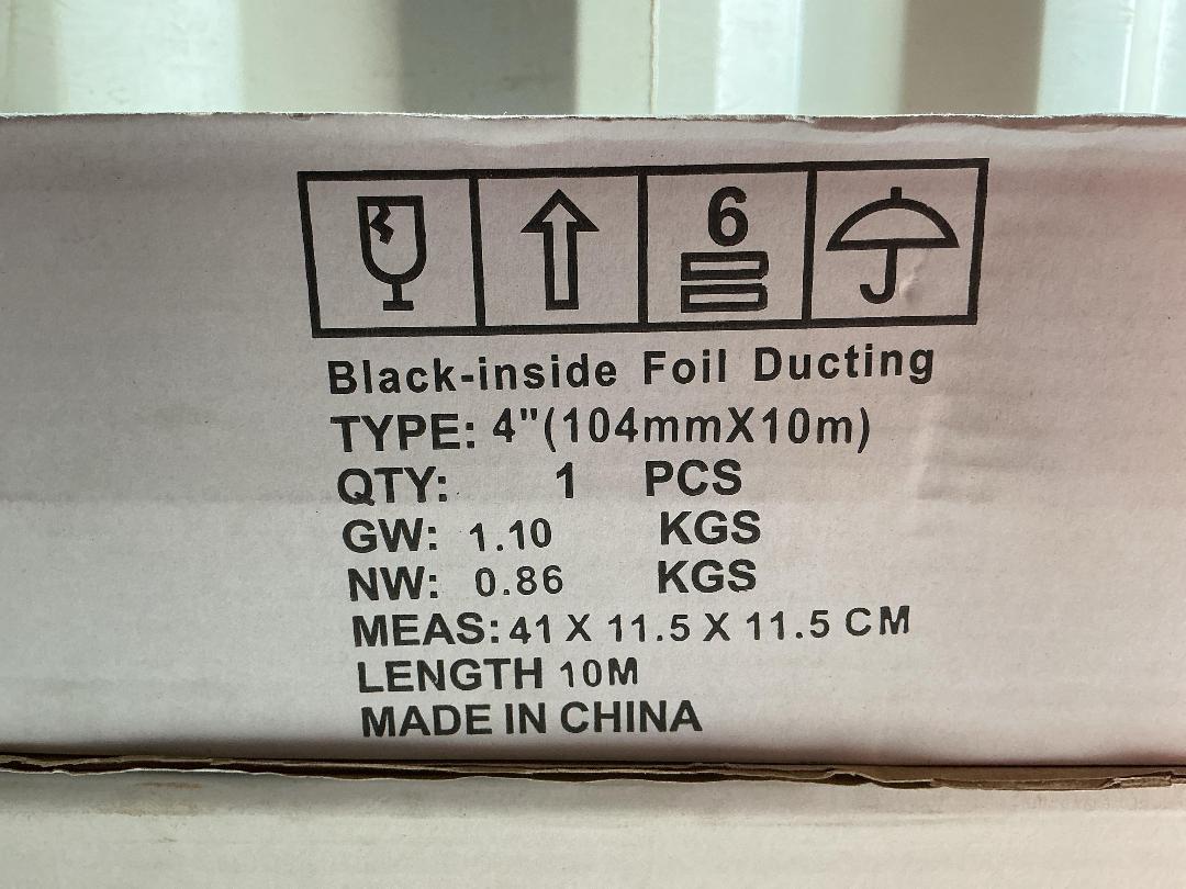 Photo '2' of 4x Black Inside Foil Ducting (10m)