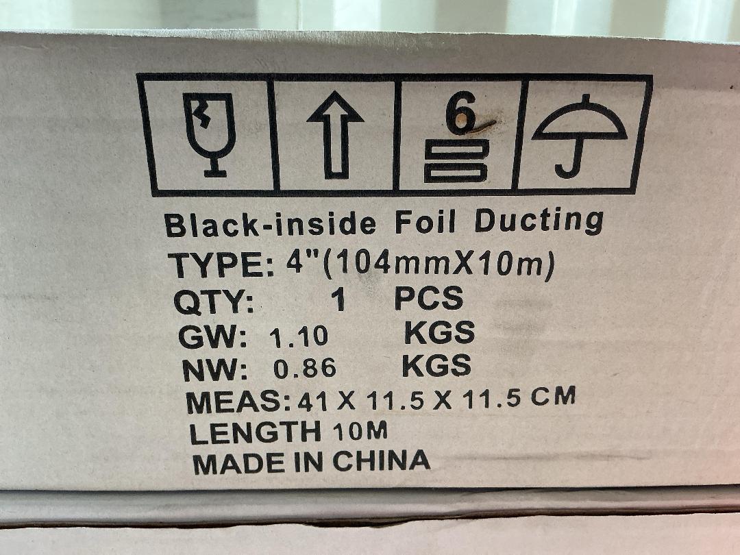 Photo '2' of 4x Black Inside Foil Ducting (10m)